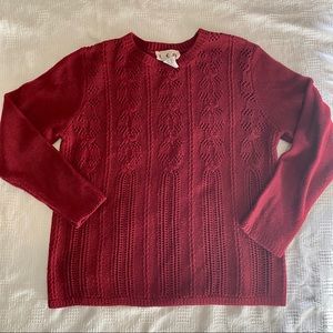 Vintage Burgundy Boxy Knit Crewneck Sweater
